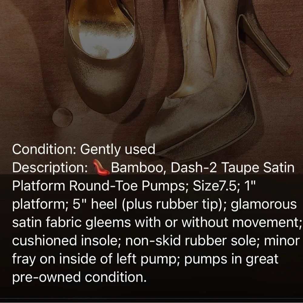 𝅺Bamboo Satin Platform Heels